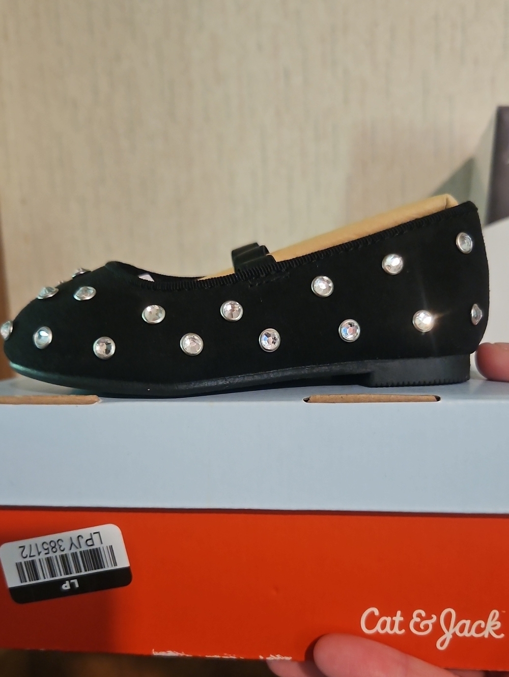 Cat & Jack Toddler Girls Trina Flats: Black: New In Box: Size 5